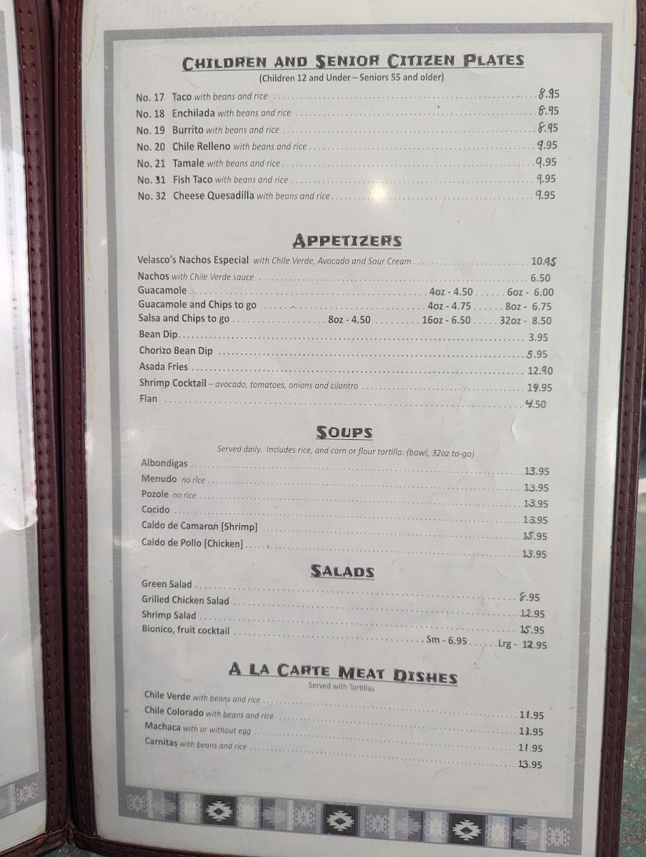 Velasco's Mexican Restaurant Menu - Image 6